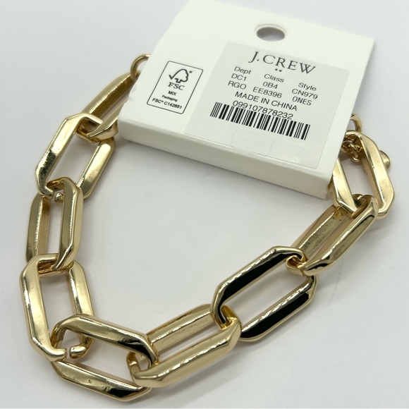 J. Crew Chunky Gold Link Bracelet NWT - Picture 2 of 2